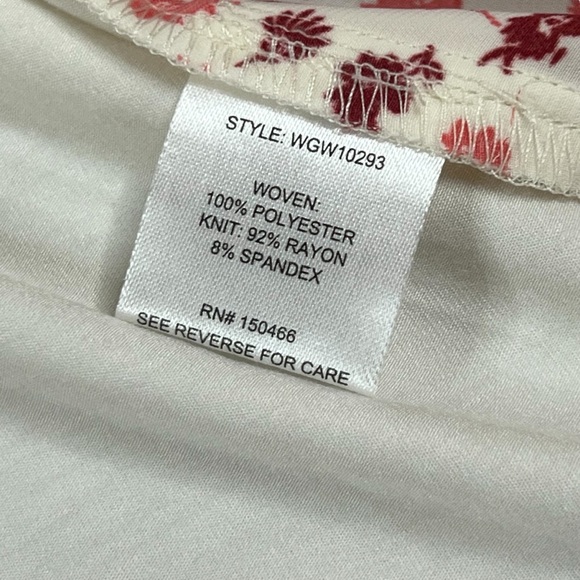 Market & Spruce Women’s XXL Red/ Cream Floral Sleeveless Woven Tank Top NWT - Picture 8 of 11